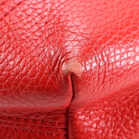Burberry Red Embossed Hobo With Chain Strap - Picture 12 of 13